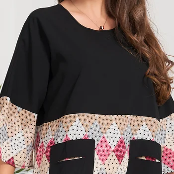 Nye Damer Mode Parret Geometriske Farvet arabisk Kjole i Stor Størrelse Kvinders Kjoler, Lange Kjoler