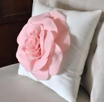 Nye Håndlavede solid blomst rose pude Pude Dække dækker sovesofa bil Dec hjem værelses Dec ingen påfyldning engros