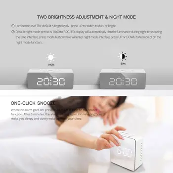 Nye LED-bordlampe Soveværelse sengelampe, Digital Elektronisk Ur bordlampe med Makeup-Spejl Tabel Vækkeur til Hjemmet Indretning