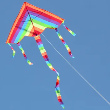 Nye Lange Hale Regnbue Dragen Udendørs Drager Flyvende Legetøj Kite For Børn Udendørs Drager Flyvende Legetøj Kite For Børn
