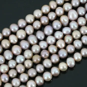 Nye Lilla ca runde naturlige ferskvands kulturperler perle perler af høj kvalitet passer til kvinder smykker at gøre 15inch B1365