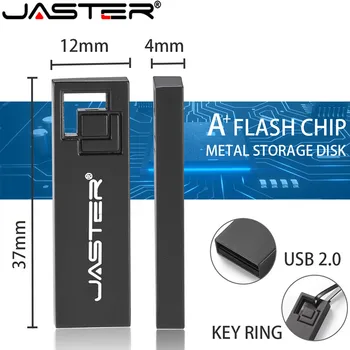 Nye Metal Rustfrit Stål USB 2.0-Pen-Drev 64GB USB Flash Drive 16GB 32GB Pendrive USB Memory Stick med Nøglering Flash-Drev
