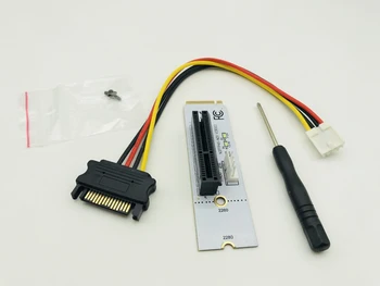 Nye NGFF ETH OSV Grafikkort M. 2 Tasten M til PCI-E 1X 4X 8X 16X Riser Card Minedrift Slot Adapter, med LED For BTC LTC Miner Maskine