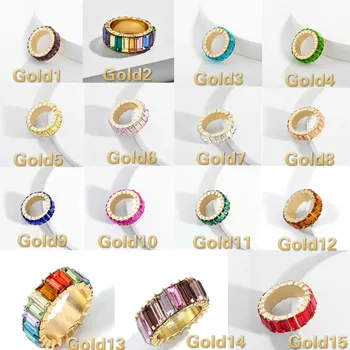 Nye OL Krystal, Legering med CZ Ring i Europæiske og Amerikanske Smykker, Farverige Personlighed Mode Geometriske Ring