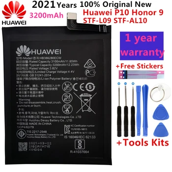 Nye Originale for Huawei HB386280ECW Genopladelige Li-ion-batteriet Til Huawei honor 9 P10 Ascend P10 3200mAh+Værktøjer Kits