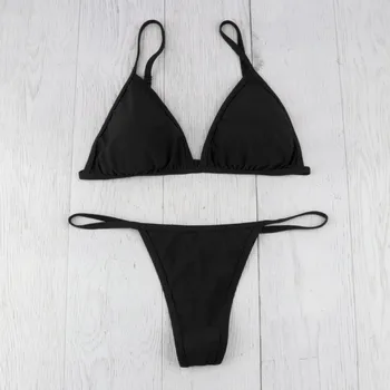 Nye Solid Sexede Bikini Sæt Kvinder badedragt Fashion Badetøj To-piece G-streng Badetøj badetøj Kvindelige Biquini #Y2