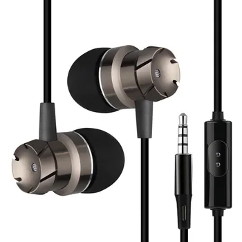 Nye Stereo-Bass-Hovedtelefoner In-Ear 3,5 MM Kabel Hovedtelefoner Metal HIFI Ørestykke Med MIC For Xiaomi Samsung, Huawei-Telefoner