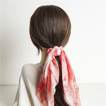 Nye Tie-dye Stof Bånd Firkantet Tørklæde tyktarmen Ring Hair Reb Europæiske og Smuk Pige-stil Slips Hår Tilbehør