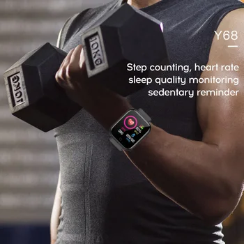 Nye Y68 Smart Armbånd-Armbånd Sport Fitness Blodtryk Puls Besked, Påmindelse Android Skridttæller Smart Ur Band