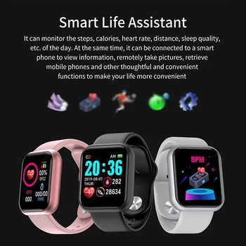 Nye Y68 Smart Armbånd-Armbånd Sport Fitness Blodtryk Puls Besked, Påmindelse Android Skridttæller Smart Ur Band
