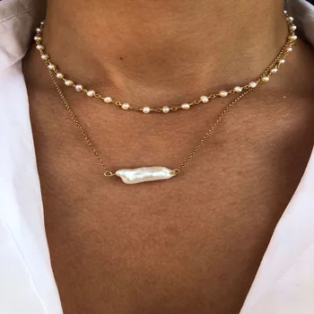 Nye ankomst mode pearl kæde boheme-stil, 2021 enkel special-formet perle vedhæng smykker fabrikken direkte salg
