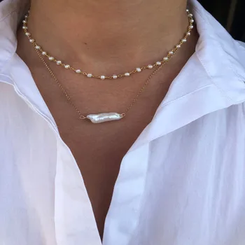 Nye ankomst mode pearl kæde boheme-stil, 2021 enkel special-formet perle vedhæng smykker fabrikken direkte salg