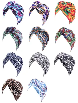 Nye fashion Kvinder Turban Afrikanske Mønster Print Turban Hatte tørklæde Headwrap Bandana Hue Hår Tilbehør