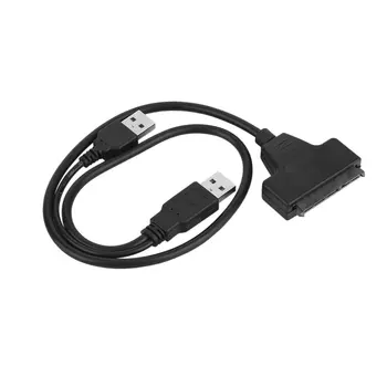 Nyeste USB 2.0-Mand Til SATA 7+15P 22 Pin Kabel-Adapter Til 2.5