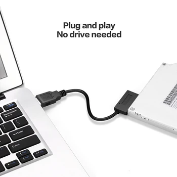Nyeste USB 2.0-Mini Sata II 7+6 13Pin Adapter Omformer Kabel Til Bærbar computer, DVD - /CD-ROM Slimline Kørsel På Lager Til Dropshipping