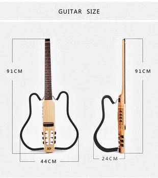 Nylon snor hovedløse klassisk klassisk lydløs el-guitar, bygget i kraft rejse bærbare folde sammenklappelig gratis fragt