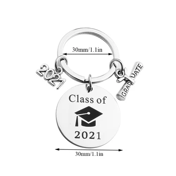 Nøgleringe Nøglering Graduation Cap Tilbehør Taske Vedhæng Graduering Gave Nøglen Brev Nøglering Klasse Af 2021 Tilpassede gave