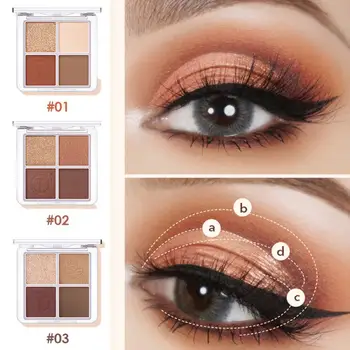 O. TO.O 4 Farver mat Øjenskygge Palette Makeup Pigmenteret øjenskygge Pallete af Høj intensitet langvarig Gøre op Kosmetik