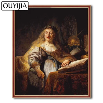 OUYIJIA Rembrandt Minerva Karakter Portræt 5D DIY Olie Diamant Maleri, Broderi Mosaik Billede Af Rhinestone Dekoration Gave