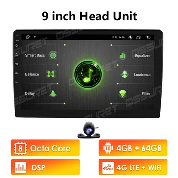 Octa-Core touch screen nocanbus 4G ram 64G rom Android 10 To din Universal GPS Navigation Hoved Enhed, der Afspiller Støtte SWC 4G WIFI