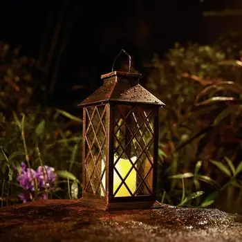 Offentlig Retro LED pendel Glat Udseende Fremragende Håndværk Lanterne Sol Værftet Dekorative Have levende Lys D0X6