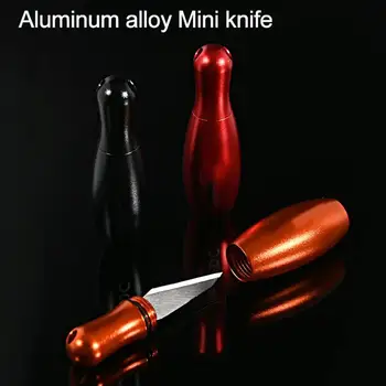 Offentlig Taktiske Camp Selvforsvar Sikkerhed Værktøjer Aluminium Legering Mini Kniv Bærbare Lomme Kniv Bowling Papir Kniv Med Ring