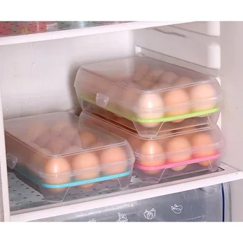 Opbevaring Af Æg Kasse Æg Skuffe Beholdere Køkken Køleskab 15 Net Æg, Plast Dispenser Lufttæt Frisk Bevarelse Redskaber
