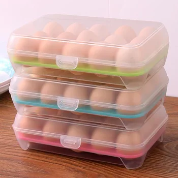 Opbevaring Af Æg Kasse Æg Skuffe Beholdere Køkken Køleskab 15 Net Æg, Plast Dispenser Lufttæt Frisk Bevarelse Redskaber