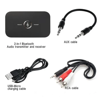 Opgraderet B6 Bluetooth-5,0 Lyd Transmitter Receiver PHONO til 3,5 mm AUX-Stik, USB-Dongle Musik Trådløse Adapter Til Bil, PC, TV Headphon
