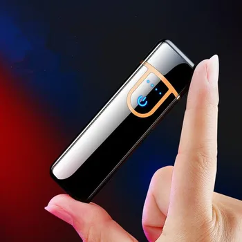 Opladning lysere Touch induktion vindtæt elektroniske ultra-tynd USB-cigaret lighter custom Metal