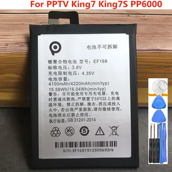Oprindelige 4140mAh EF168 Batteri Til PPTV King7 King7S PP6000 Telefon Høj Kvalitet Batteri+Tracking Nummer