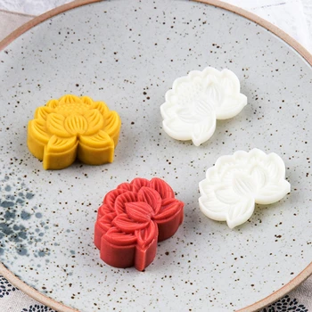 Orientalske Konditori-Blomst Mooncake Skimmel Hånd Pres Fondant Moon Cake Udsmykning Værktøjer Wienerbrød Bagning Af 6stk Sæt