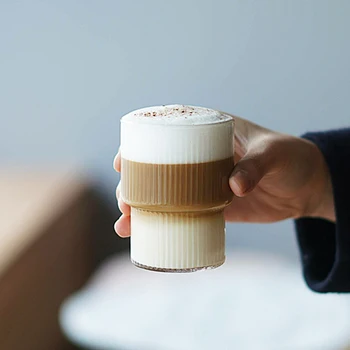 Origami Style Is Amerikansk Kaffe Kop Mokka, Latte Cup Garland Kop Kaffe Isoleret Glas Cup Gennemsigtig Mælk, Te, Kaffe Krus