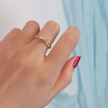 Original 925 Sterling Sølv Ring Bane Klar Zircon Cirkel Åbne Finger Ring For Kvinder, Kvindelige Smykker Romantisk Butterfly Bijoux