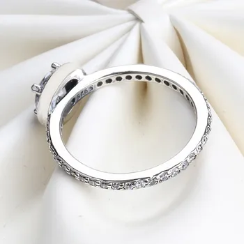 Original 925 кольцо Sølv Pan Ring Store Skinnende Krystal Cz Sølv Pan Ring For Kvinder Bryllup Part Gave, Mode Smykker