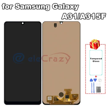 Original AMOLED for Samsung Galaxy A31 med LCD-Touch Digitizer Komplet Samling A315 A315F A315FD/S Display Testet