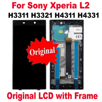 Original Bedste Arbejder LCD-Display Panel Touch Skærm Digitizer Assembly med Ramme For Sony Xperia L2 Telefonen sensor Pantalla