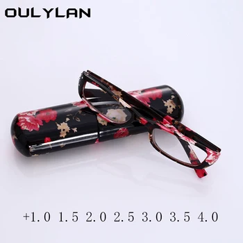 Oulylan +1.0 1.5 2.0 2.5 3.0 3.5 4.0 Færdig med Læsning Briller til Kvinder af Høj Kvalitet Blomst Indpakket Langsynethed Briller Ramme for Lady
