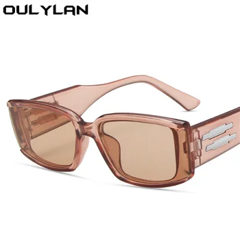 Oulylan 2021 Vintage Square Solbriller Kvinder Luruxy Retro Kørsel Solen Glas Mænd Sort Rød Rektangel Briller Damer Udendørs UV400