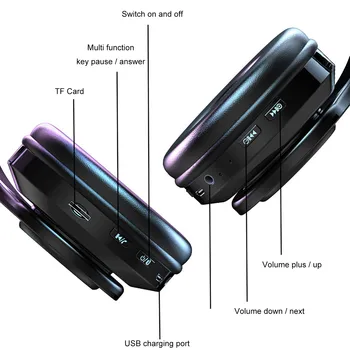 Over Ear Hovedtelefoner Stereo hifi Gaming Sport Tws hovedtelefoner, mp3 Bluetooth headset Sammenklappelig bas til, Video Game laptop med Mic