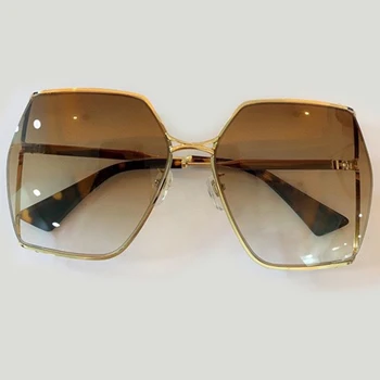 Oversize Vintage Square Solbriller Kvinder Luksus Mærke Stor Ramme Kvinder Sol Briller UV400