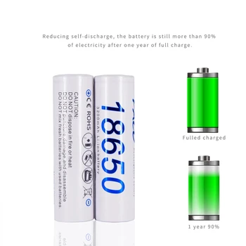 PALO 18650 Li-ion Holdbar 3200mAh Genopladeligt Lithium Batterier af 3,7 V Batteri til LED Lommelygte - Køb 4 Få oplader gratis