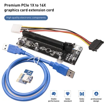 PCI-E port til PCI Express-1x til 16x Extender Riser Bord-Kort USB 3.0 Adapter med SATA 4-Pin Power-kabel USB-Kabel Til Miner