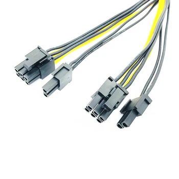 PCI-Express PCIE-8 Pin til Dual 8 (6+2) Pin VGA Grafisk Video Card Adapter Power Supply Kabel-20cm for BTC Bitcoin Miner Minedrift