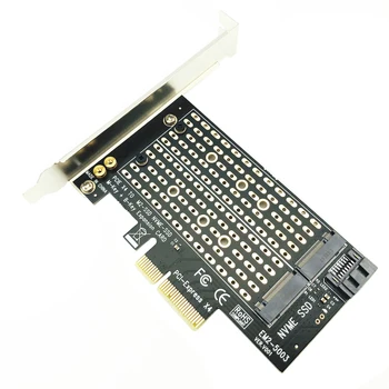 PCI Express-PCIE-til M2-Adapter NVME SATA M. 2 SSD PCIE-Adapter NVME/SATA M2 PCI-E-Adapter SSD M2 til SATA-PCI-E-Kort-M-Tasten + B-Tasten