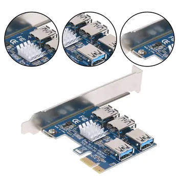 PCIe En Til Fire PCI Express 16X Slots Riser-Kort PCI-E 1X Til Ekstern 4 PCI-e Slot USB 3.0 Riser-Kort