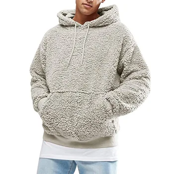 PDD452 Mænds hooded sweater med plys og velour i efteråret og vinteren 2020