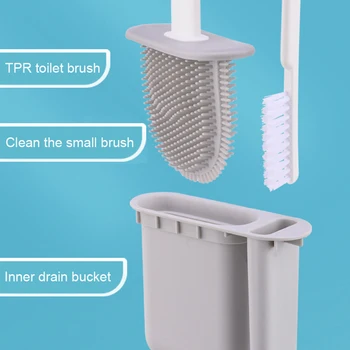 PEISI Silikone Toilet Børste vægmonteret Rengøring Værktøjer Til WC-Tilbehør Drænbare Toilet Børste Hjem Badeværelse Tilbehør Sæt