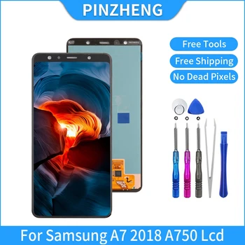 PINZHENG Oprindelige LCD-For Samsung Galaxy A7 2018 A750 A750G A750F A750FN OLED LCD-Skærm Digitizer Assembly Udskiftning