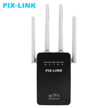 PIXLINK Trådløse Router Wifi Repeater 300Mbps Wi fi Long Range Extender hjemmenetværk med WI-FI 802,11 b/g/n 2 Porte 4 Antenner WR09